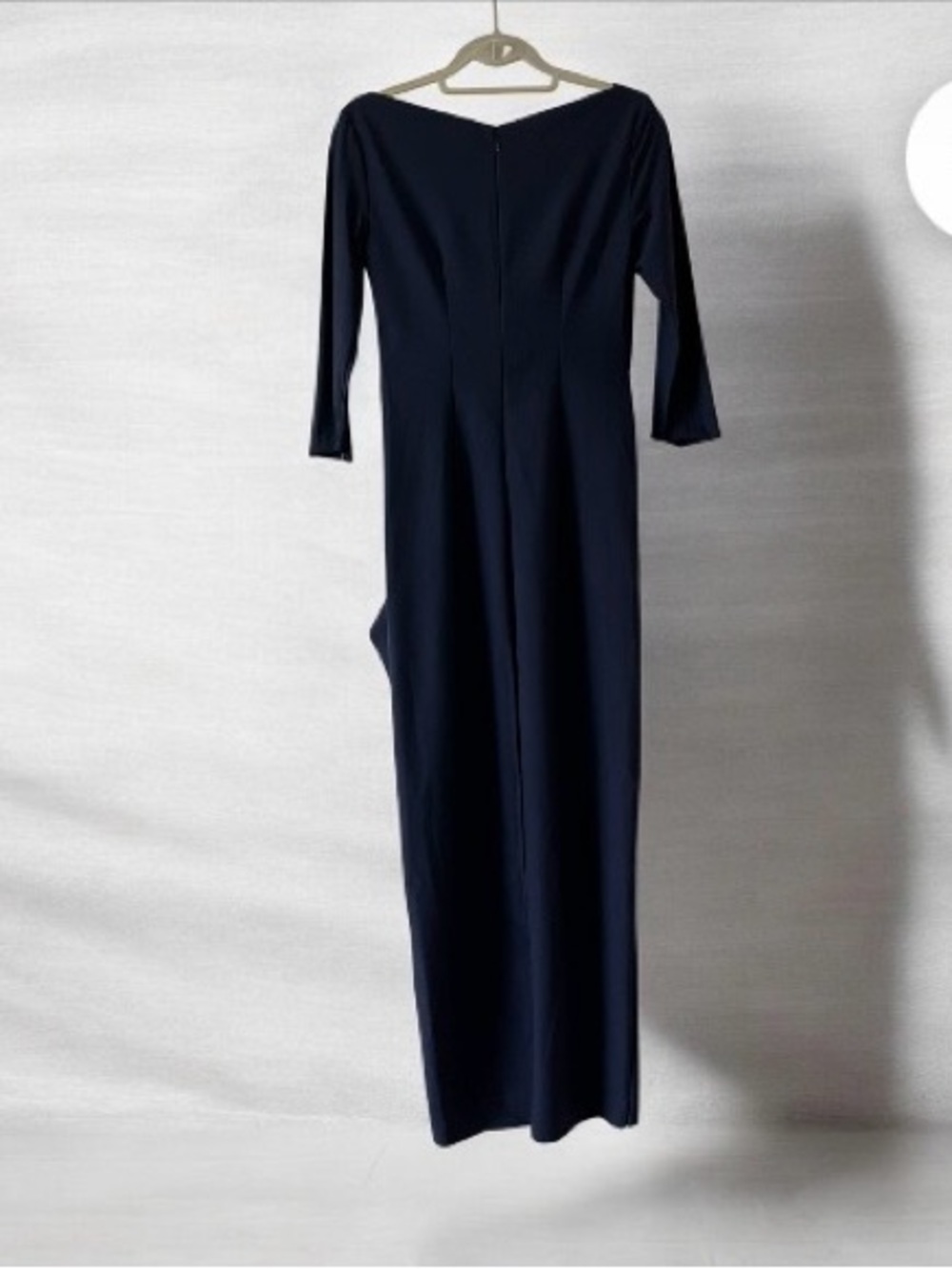 Alex Evenings Faux Wrap Cascade Ruffle Jersey Gown Navy Blue NWT Size 6 - Picture 8 of 16